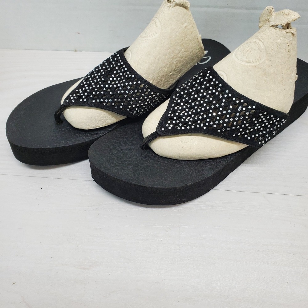Skechers‎ Yoga Foam Beeded Flip Flops Womens 9 Boho Fast Shipping